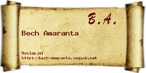 Bech Amaranta névjegykártya